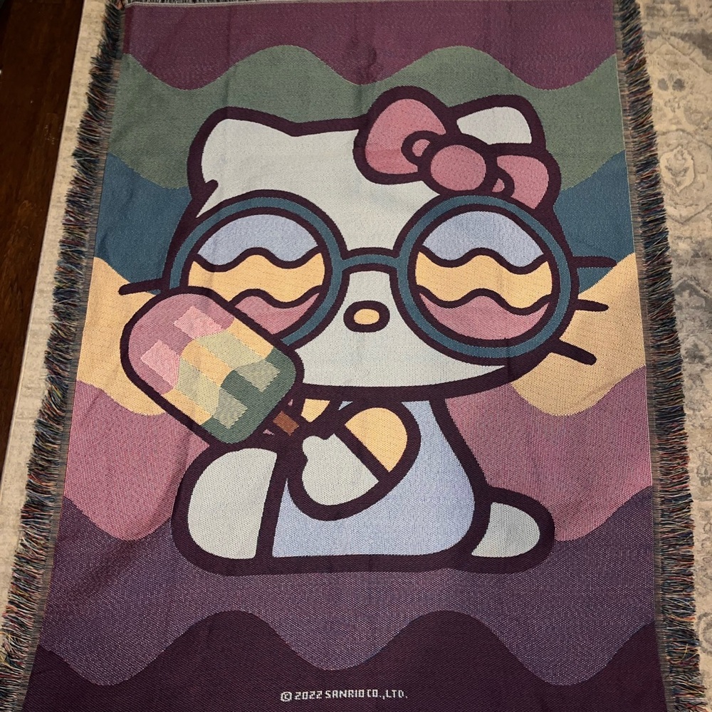 Sanrio Hello Kitty Woven Throw Blanket